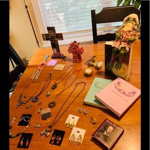 30 pc books jewels crosses frog-msg if interested!